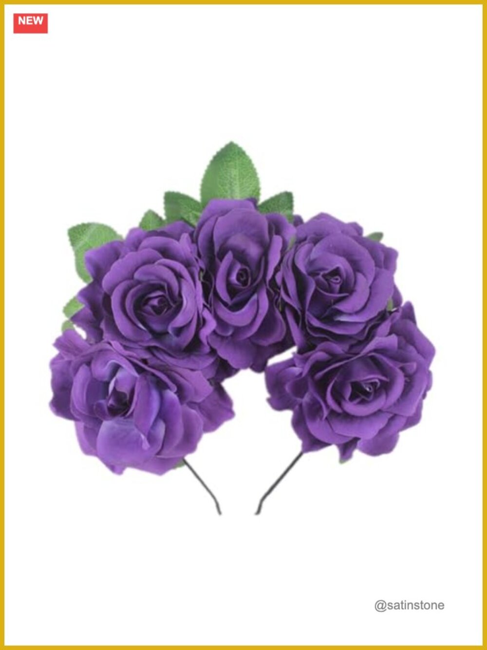 Handmade Rose Flower Headband Artificial Floral Crown Hair Accessory